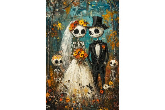 A Family Portrait with a Twist: Exploring the Skeleton Wedding Art