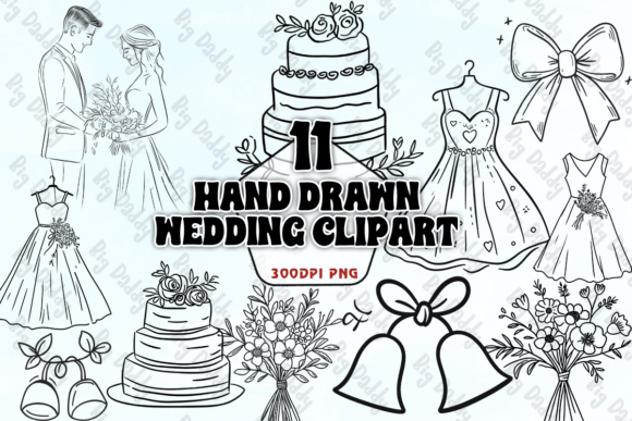 Authentic Charm: Bringing Hand Drawn Wedding Clipart PNG to Life