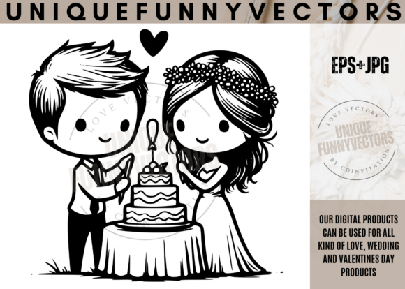 Charming Vector Characters for Timeless Wedding Designs