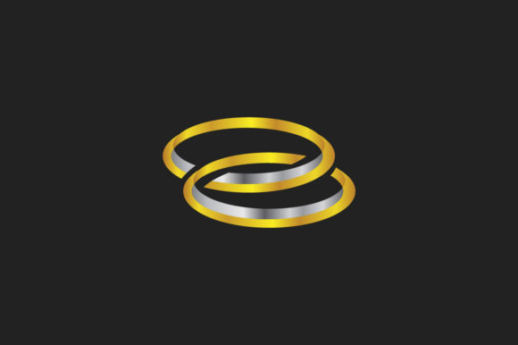 Gold and Silver Wedding Ring Couple Vect: A Designer's Dual-Tone Asset