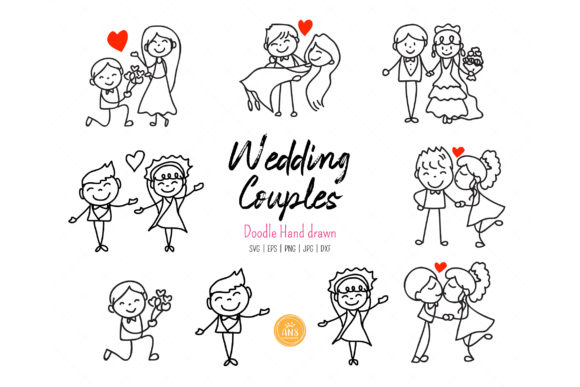 Hand Drawn Doodle Wedding Couple SVG: Your Creative Spark