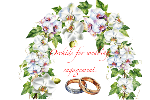 Orchids for a Wedding Engagement Clipart: Elegant Design Assets