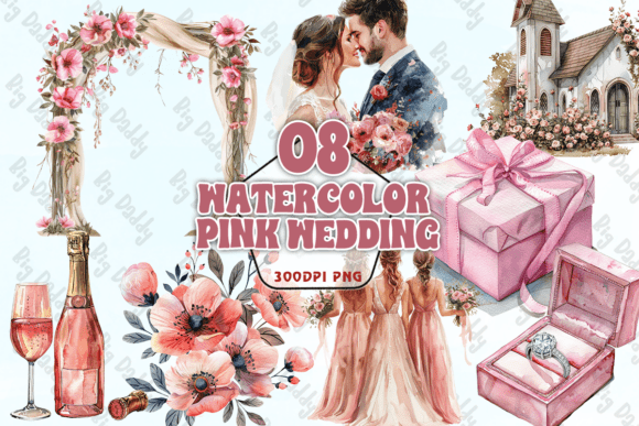 Soft Watercolor Pink Wedding PNG: Your Design Asset Guide