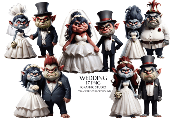 Unleash Whimsy and Wit with Grumpy Wedding Troll Clipart