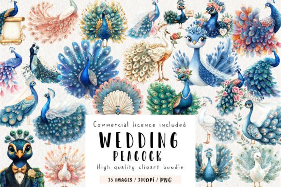 Unveiling the Elegance: Wedding Peacock Clipart for Modern Design