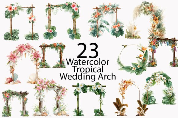 Watercolor Tropical Wedding Arch: Your Design Toolkit