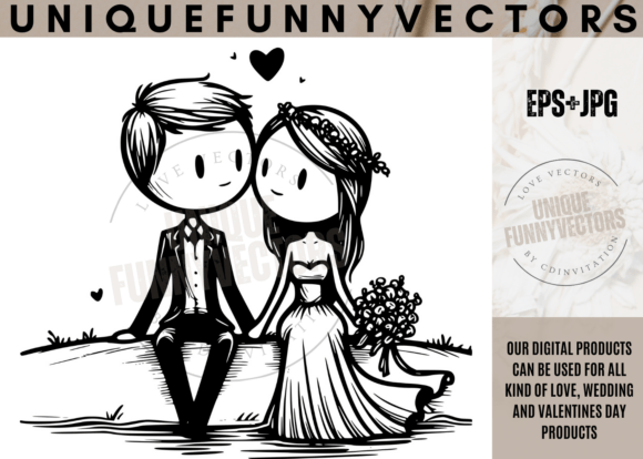 Wedding Couple Svg & Stick Vectors 368: A Designer's Delight